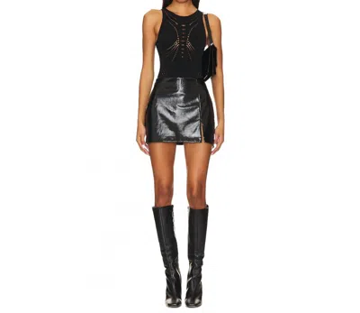 Amanda Uprichard Dale Faux Leather Skort In Black