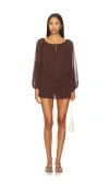 Amanda Uprichard Dallas Skort Romper In Cocoa In Brown