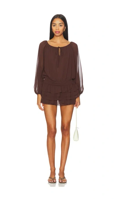 Amanda Uprichard Dallas Skort Romper Cocoa In Brown