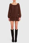 Amanda Uprichard Dallas Skort Romper In Cocoa In Brown