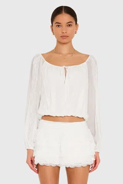 Amanda Uprichard Dallas Top With Lace In White