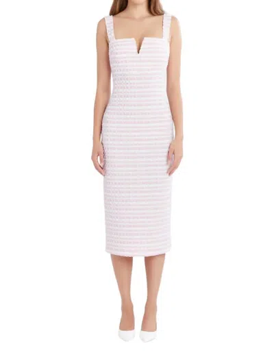 Amanda Uprichard Dana Dress In White & Pink In Multi