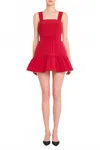 Amanda Uprichard Danner Skort Romper In Carnelian In Red