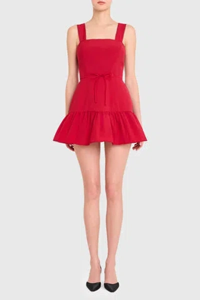 Amanda Uprichard Danner Skort Romper In Red
