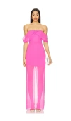 Amanda Uprichard Darien Maxi Dress In 杜鹃花