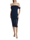 Amanda Uprichard Darien Off-the-shoulder Midi-dress In Blue In Blue