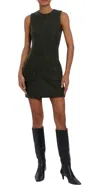 Amanda Uprichard Delia Textured Mini Dress In Dark Green In Green