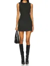 Amanda Uprichard Delia Textured Mini Dress In Dark Green In Black