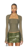 Amanda Uprichard Delilah Top In Green
