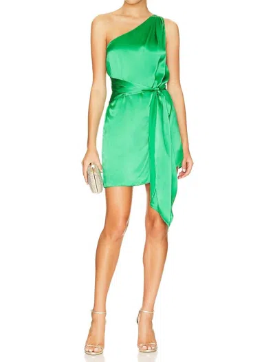 Amanda Uprichard Women's Delmar Silk One-shoulder Dress In Green