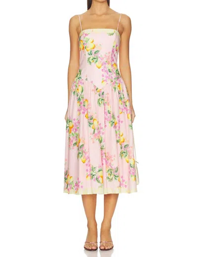 Amanda Uprichard Delora Midi Dress In Limoncello In Multi