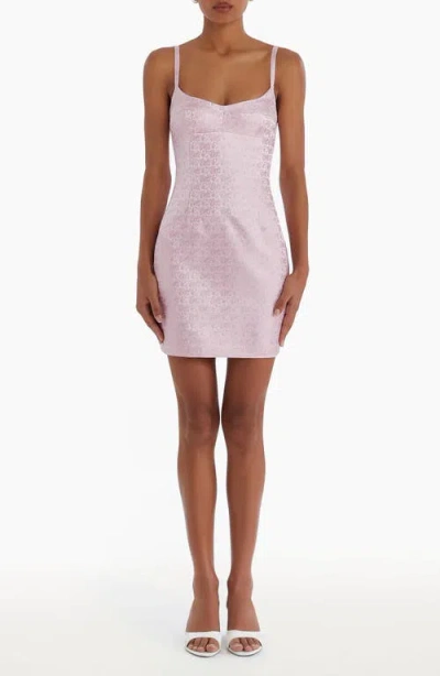 Amanda Uprichard Deserae Jacquard Sleeveless Minidress In Lotus