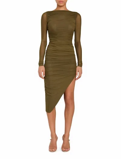 Amanda Uprichard Dita Midi Dress In Olive In Green