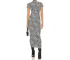 Amanda Uprichard Dominique Midi Dress In Houndstooth In Houndstooth Print In Multi