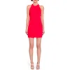 Amanda Uprichard Donahue Halter Cocktail Minidress In Red