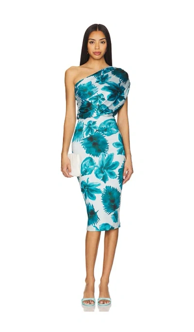 Amanda Uprichard Dupree Midi Dress In Palm Print