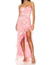 Amanda Uprichard Eden Maxi Dress In Paquita In Pink