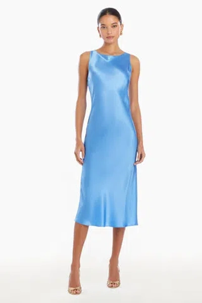 Amanda Uprichard Elaine Silk Dress In Blue