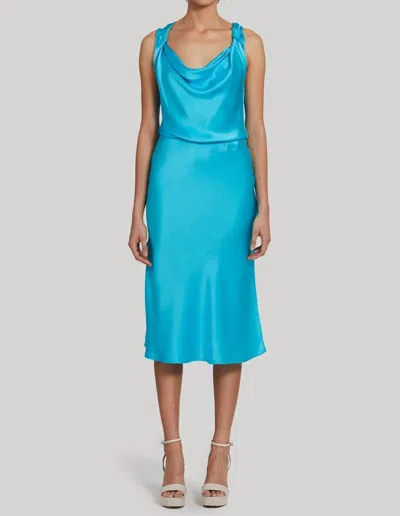 Amanda Uprichard Ellison Silk Dress In Marina In Blue