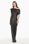 Amanda Uprichard Elroy Silk Maxi In Zinc