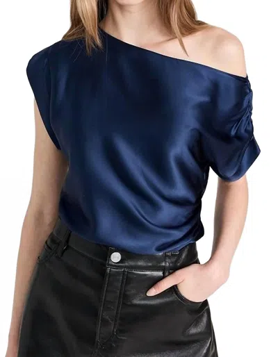 Amanda Uprichard Elroy Top In Navy In Blue