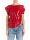 Amanda Uprichard Elroy Top In Scarlet In Red