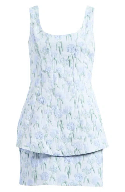 Amanda Uprichard Empire Floral Jacquard Minidress In Flores Brocade