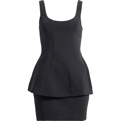 Amanda Uprichard Empire Layered Cocktail Minidress In Black