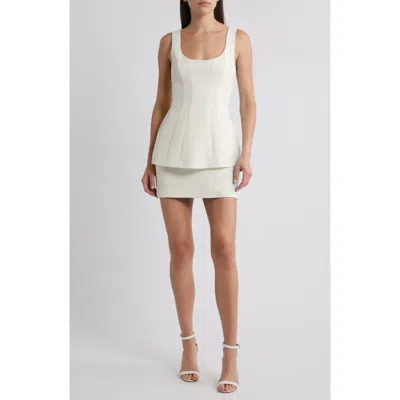 Amanda Uprichard Empire Layered Cocktail Minidress In White