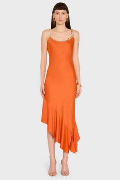 Amanda Uprichard Eros Midi Dress In Orange
