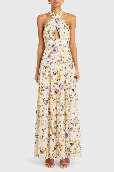 Amanda Uprichard Estella Maxi Dress Ambrose Print In Multi