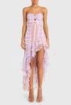 Amanda Uprichard Estrada Mixed Print High-low Dress In Multi