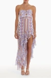 Amanda Uprichard Estrada Mixed Print High-low Dress In Calabria Print