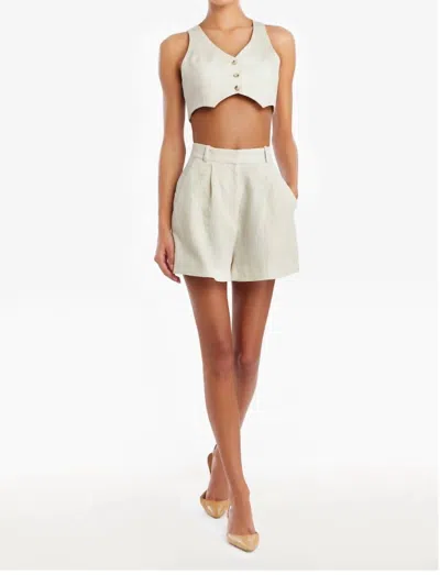 Amanda Uprichard Ethan Cropped Vest In Neutral