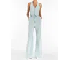 Amanda Uprichard Ethan Denim Jumpsuit Iceberg In Multi