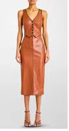 Amanda Uprichard Ethan Dress In Chestnut In Brown