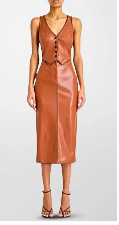 Amanda Uprichard Ethan Dress In Chestnut In Brown