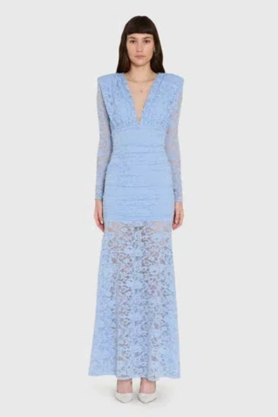 Amanda Uprichard Eva Lace Gown In Blue