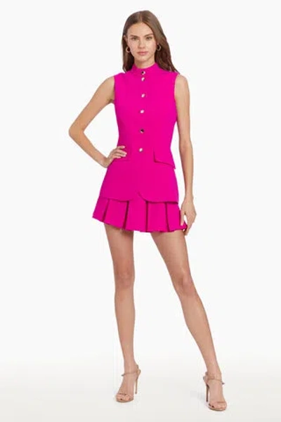 Amanda Uprichard Evelyn Skort Romper In Dark Hot Pink