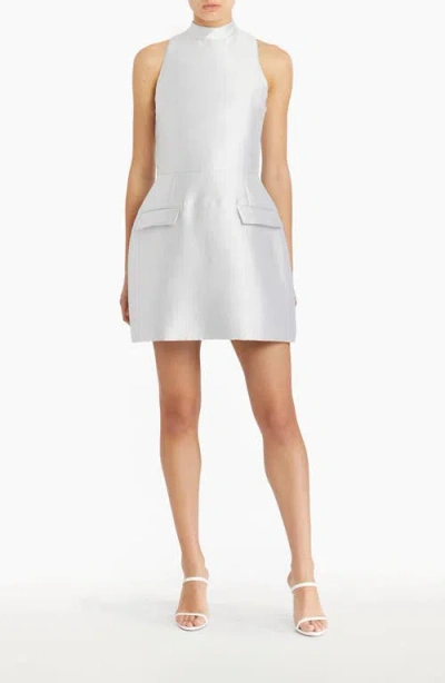 Amanda Uprichard Everhart Satin Twill Minidress In Silver