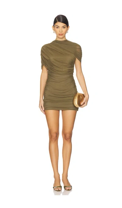 Amanda Uprichard Evianna Mini Dress In Olive In Green