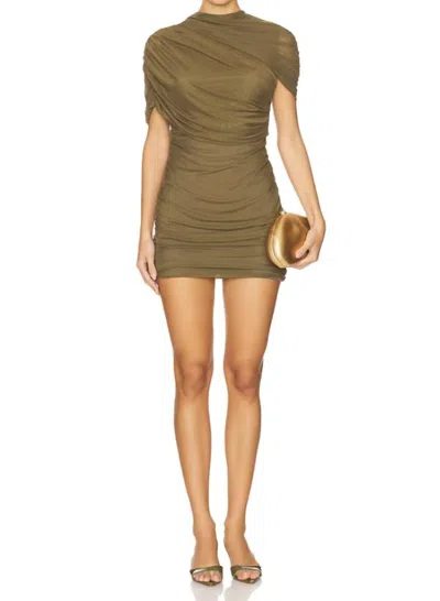 Amanda Uprichard Evianna Mini Dress In Olive In Green