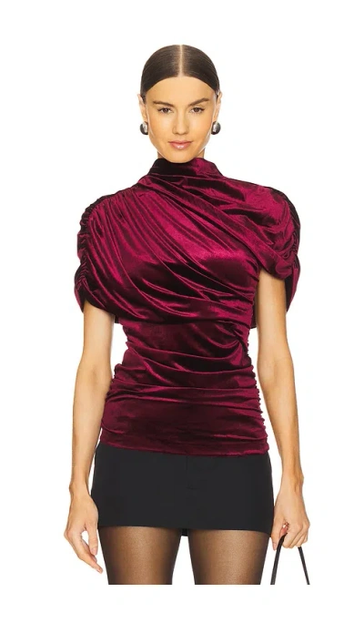 Amanda Uprichard Evianna Top In Burgundy