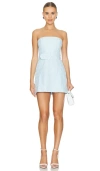Amanda Uprichard Fae Strapless Denim Minidress In Baby Blue