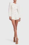 Amanda Uprichard Fallon Romper In White/gold In Multi