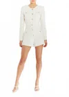 Amanda Uprichard Fallon Long Sleeve Tweed Romper In Multi