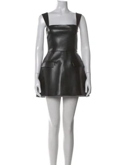 Pre-owned Amanda Uprichard Faux Leather Mini Dress W/ Tags In Black