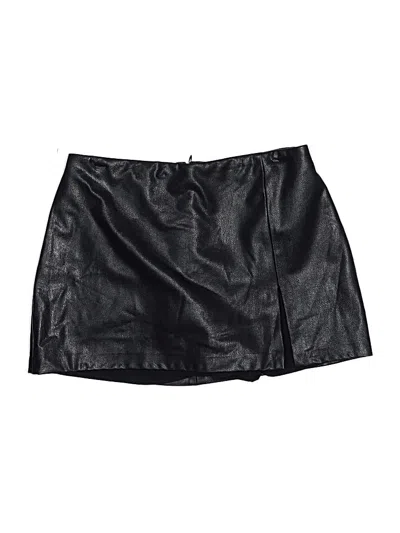 Pre-owned Amanda Uprichard Faux Leather Skirt In Black