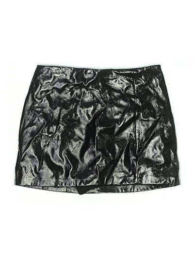 Pre-owned Amanda Uprichard Faux Leather Skirt In Silver