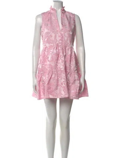 Pre-owned Amanda Uprichard Floral Print Mini Dress In Pink